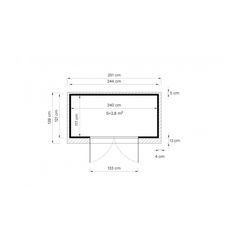 Abri de jardin bois Midway – 244 x 121 cm