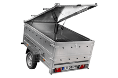 Remorque légère 200x125 UNITRAILER GARDEN 201 KIPP avec côtés BIS et couverture en aluminium