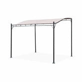 Pergola adossée 3x2.5m - Brestum - Toile beige - Pergola murale BRESTUM 3X2,5M