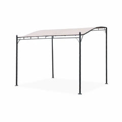 Pergola adossée 3x2.5m - Brestum - Toile beige - Pergola murale BRESTUM 3X2,5M
