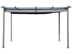 Pergola en métal avec toit rétractable - 3 x 4 m - Gris anthracite