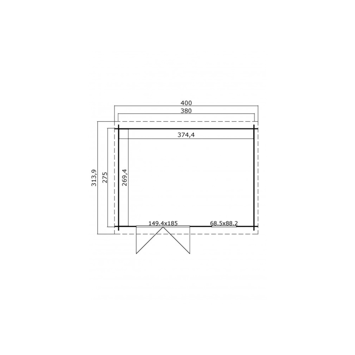 Abri de jardin SANTA FE 10m2 – 28mm
