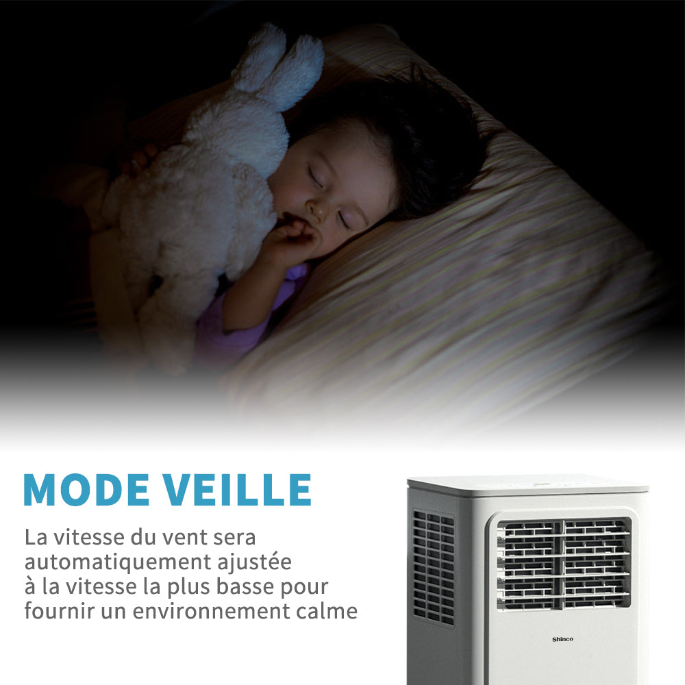 Climatiseur Shinco 7000 BTU – Mobile 3-en-1 avec kits fenêtre