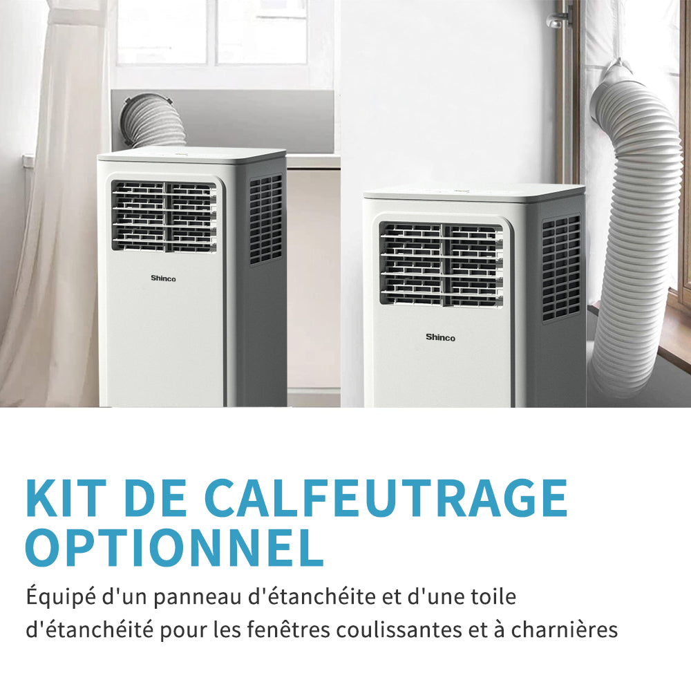 Climatiseur Shinco 7000 BTU – Mobile 3-en-1 avec kits fenêtre