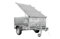 Remorque légère 200x125 UNITRAILER GARDEN 201 KIPP avec côtés BIS et couverture en aluminium