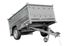 Remorque légère 200x125 UNITRAILER GARDEN 201 KIPP avec côtés BIS et couverture en aluminium