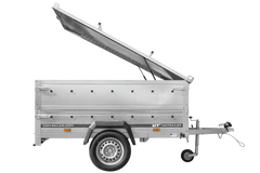 Remorque légère 200x125 UNITRAILER GARDEN 201 KIPP avec côtés BIS et couverture en aluminium