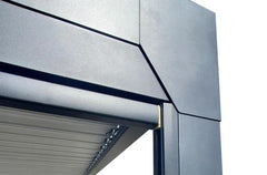 Pergola bioclimatique en aluminium Menea 4x3 motorisée grise