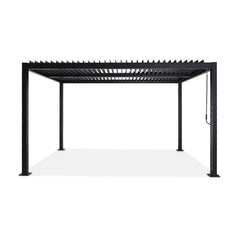 Pergola bioclimatique noir. aluminium et acier. 3x4m. lames orientables PALACE 4X3M