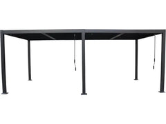 Pergola bioclimatique "Windsor" en aluminium - 3 x 6 m - Gris